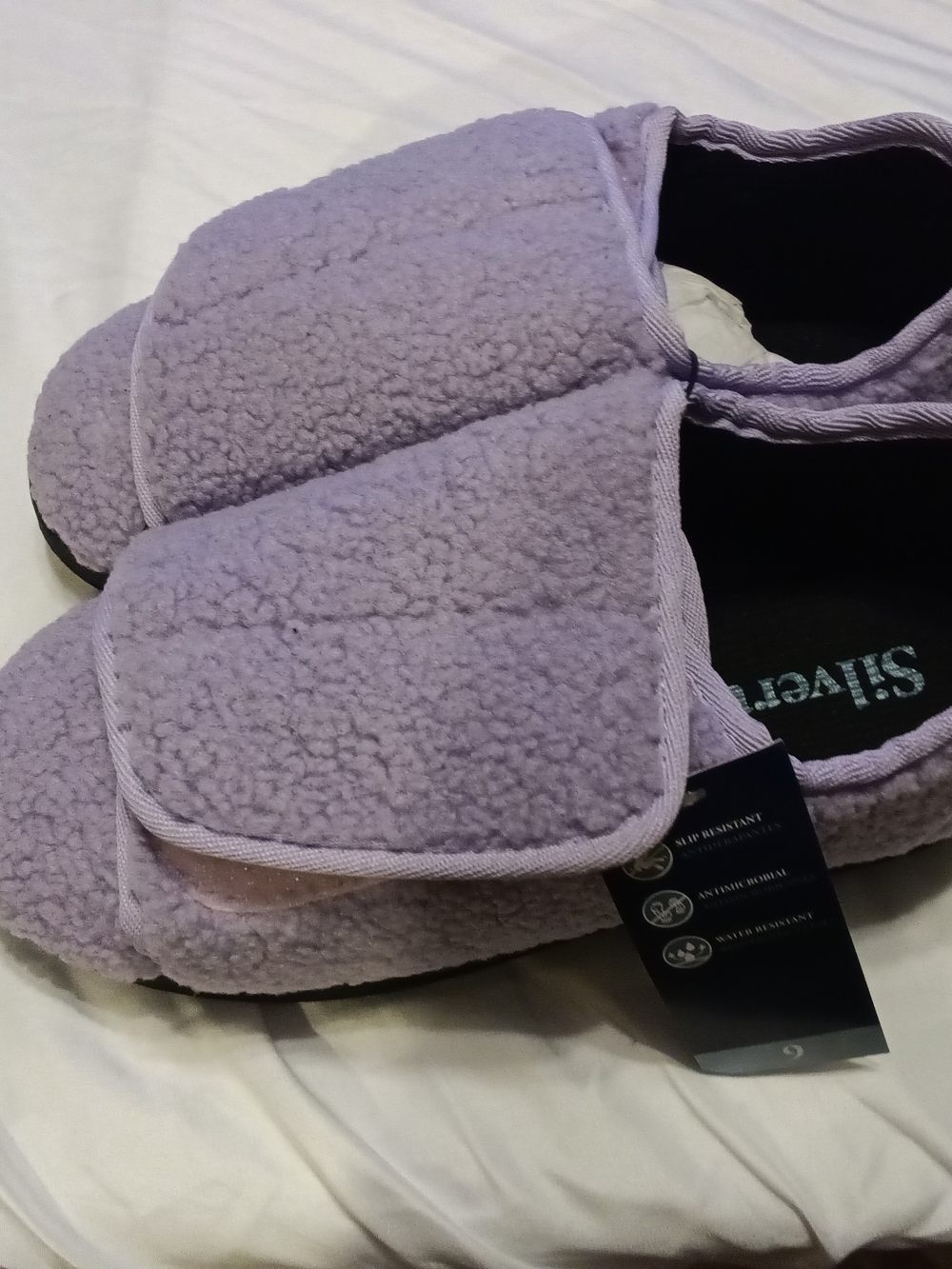 Silverts Lavender Sherpa Clog Mules
